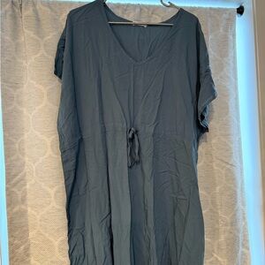 Ekouaer Blue V-Neck Dress